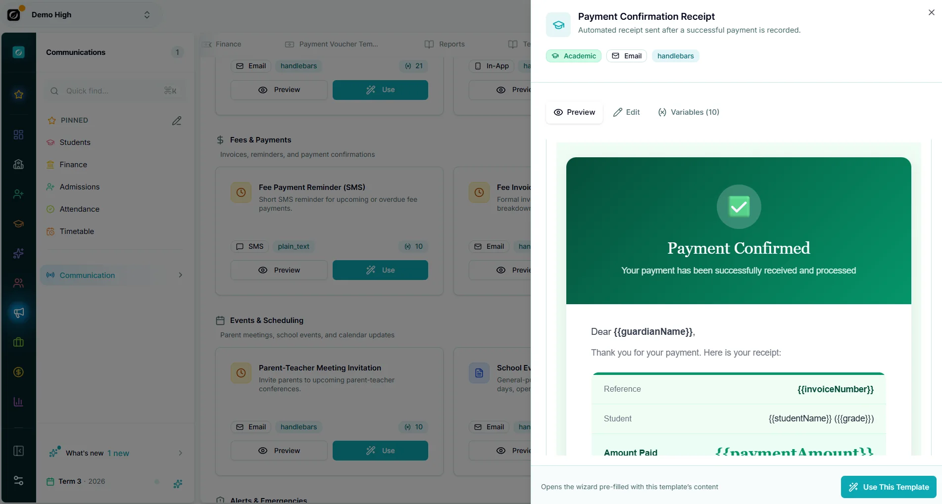 Communication — Makronexus product screen
